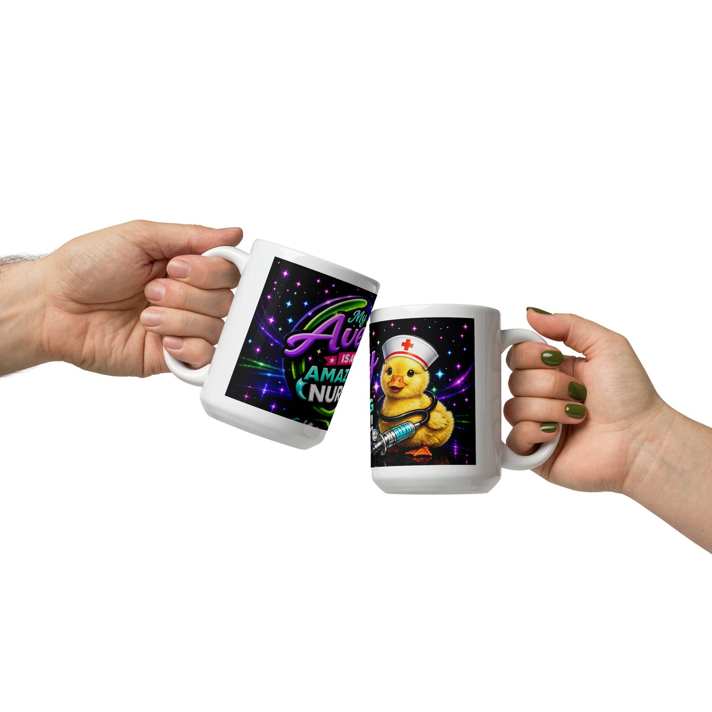 Personalized neon style coffee cup gift for RNs and CNAs