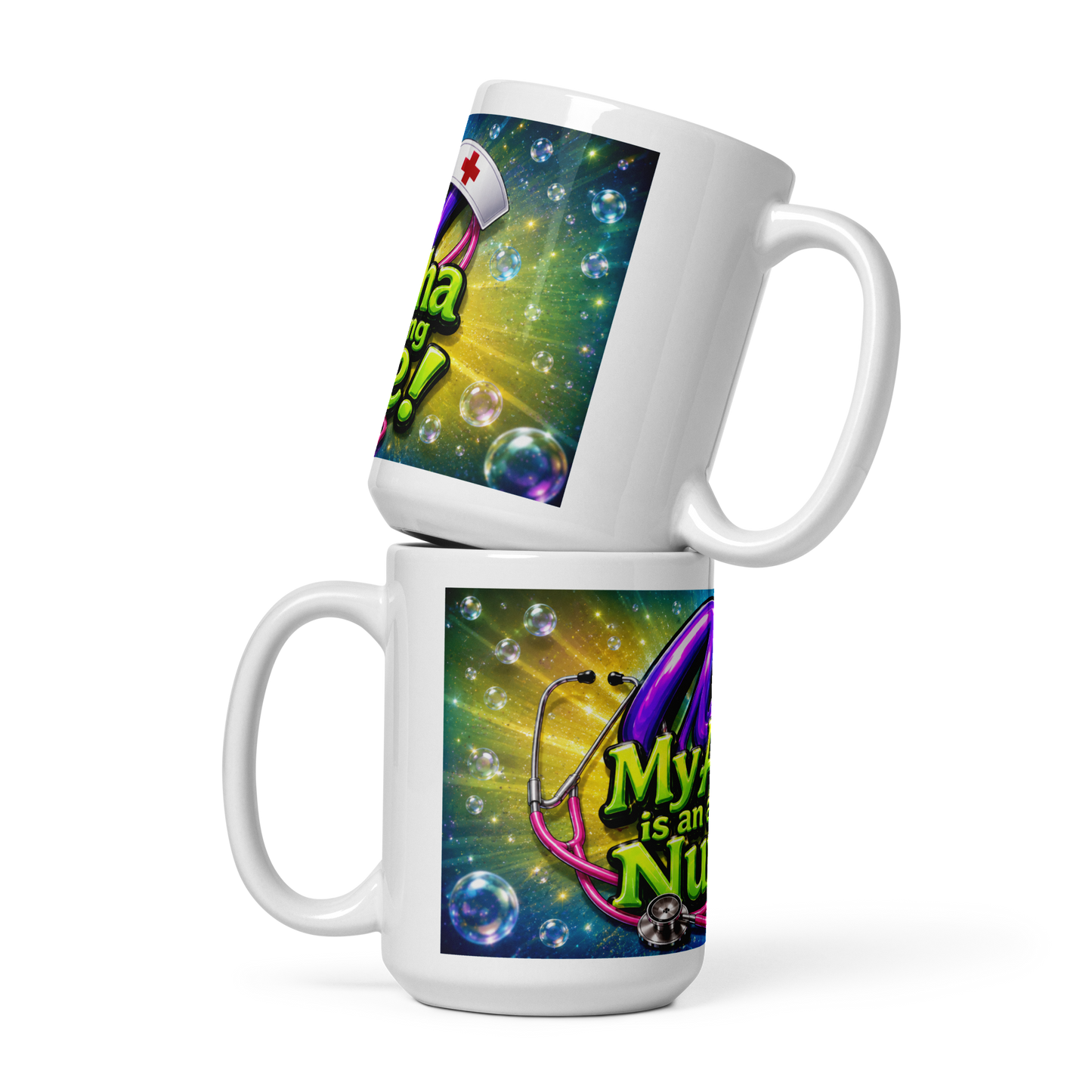 Personalized neon style coffee cup gift for RNs and CNAs