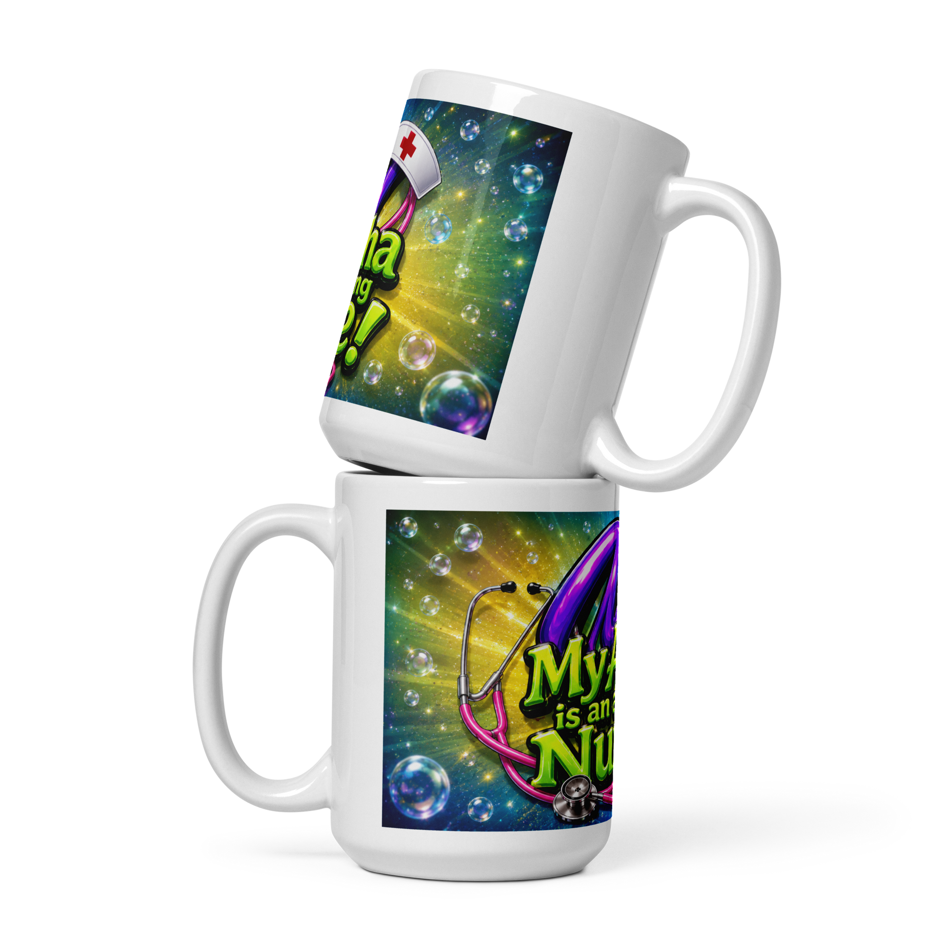 Personalized neon style coffee cup gift for RNs and CNAs