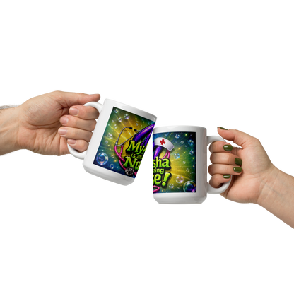 Personalized neon style coffee cup gift for RNs and CNAs