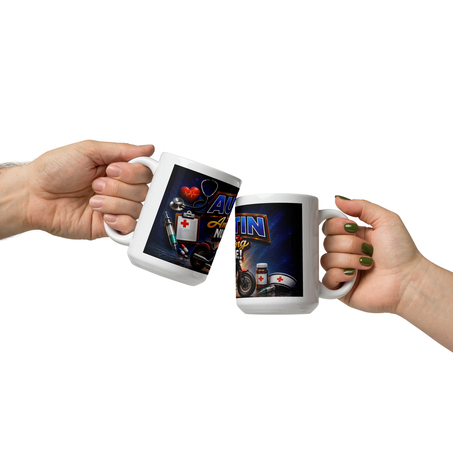 Personalized biker nurse coffee cup gift for RNs and CNAs