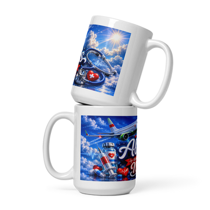Personalized aviation nurse coffee cup for RNs and CNAs