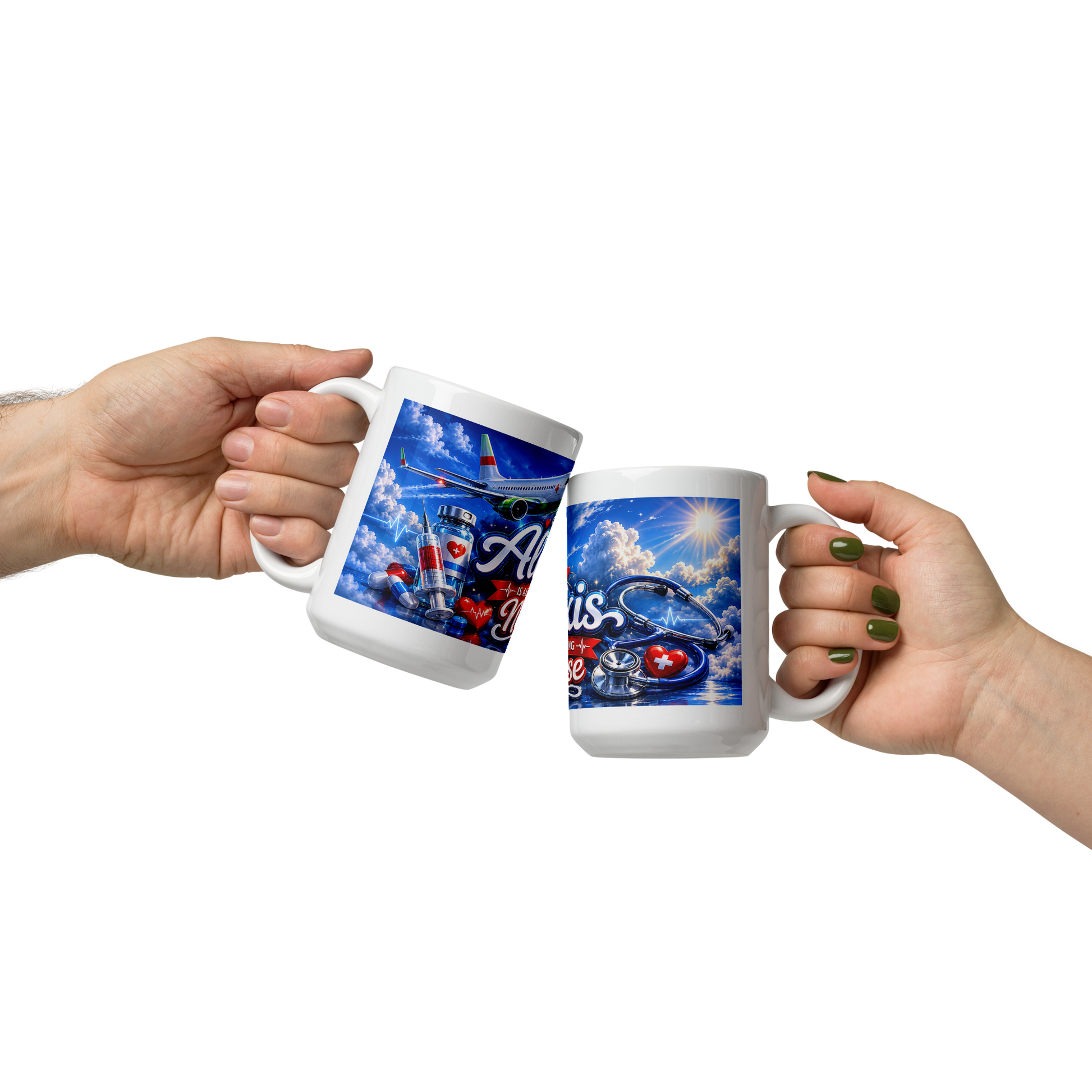 Personalized aviation nurse coffee cup for RNs and CNAs