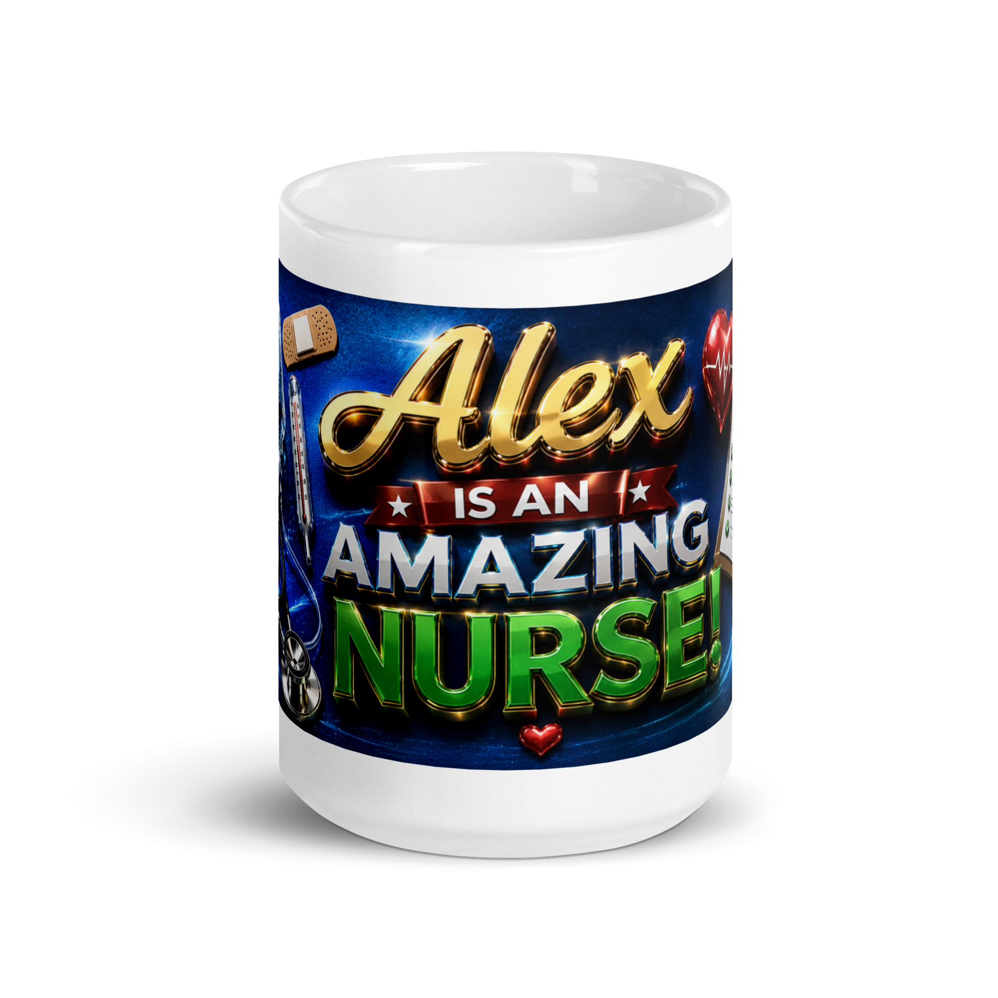 Front view of My Alexa Is an Amazing Nurse 15oz ceramic mug