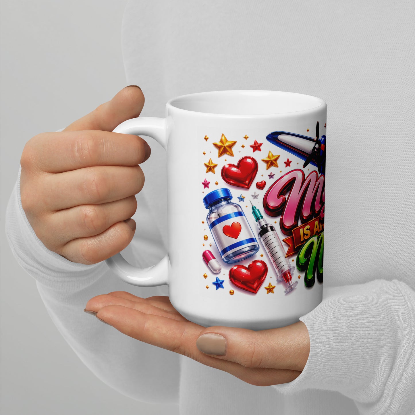 Front view of My Ava Is An Amazing Nurse ceramic mug