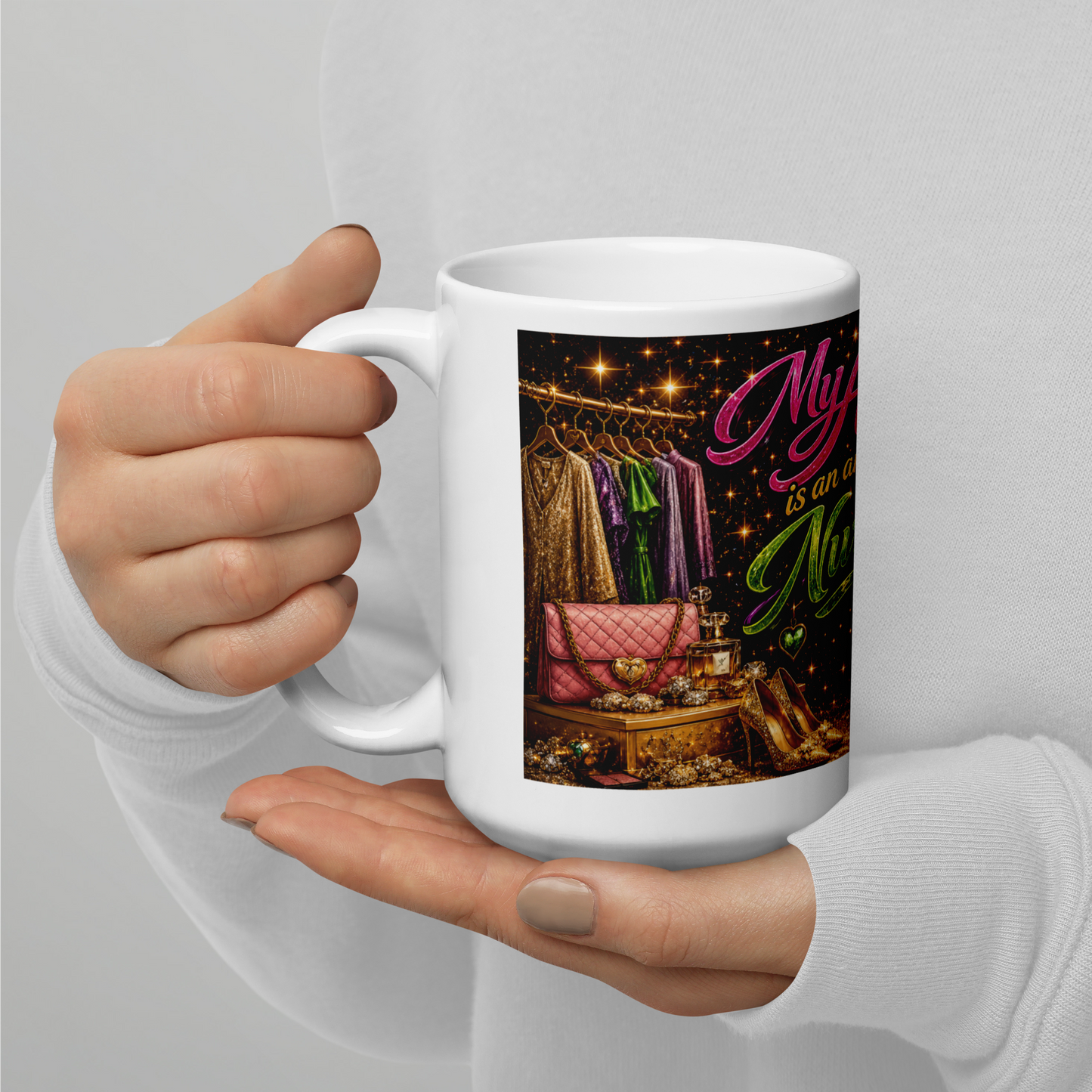 Personalized glowing artwork coffee cup gift for RNs