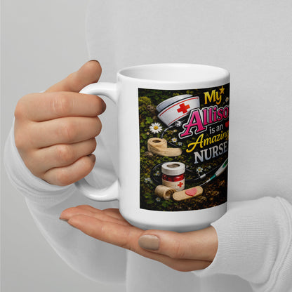 Personalized floral coffee cup gift for RNs and CNAs
