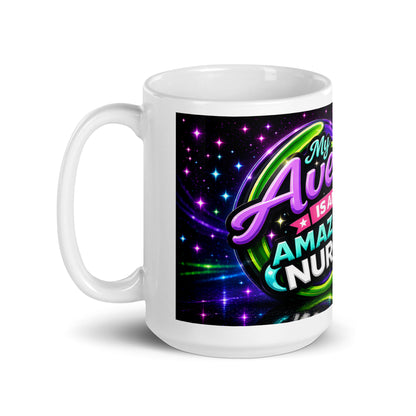Healthcare worker holding personalized 15oz ceramic cup