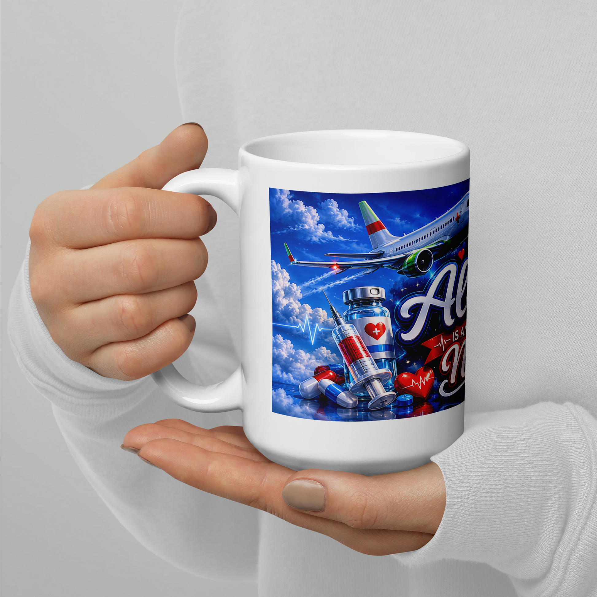 Front view of My Alexis Is an Amazing Nurse aviation ceramic mug