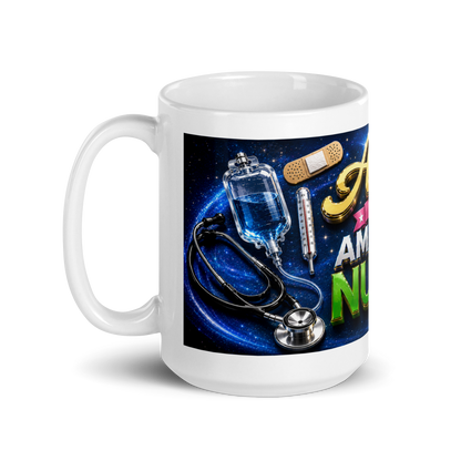 Close up of luxury typography on amazing nurse coffee mug