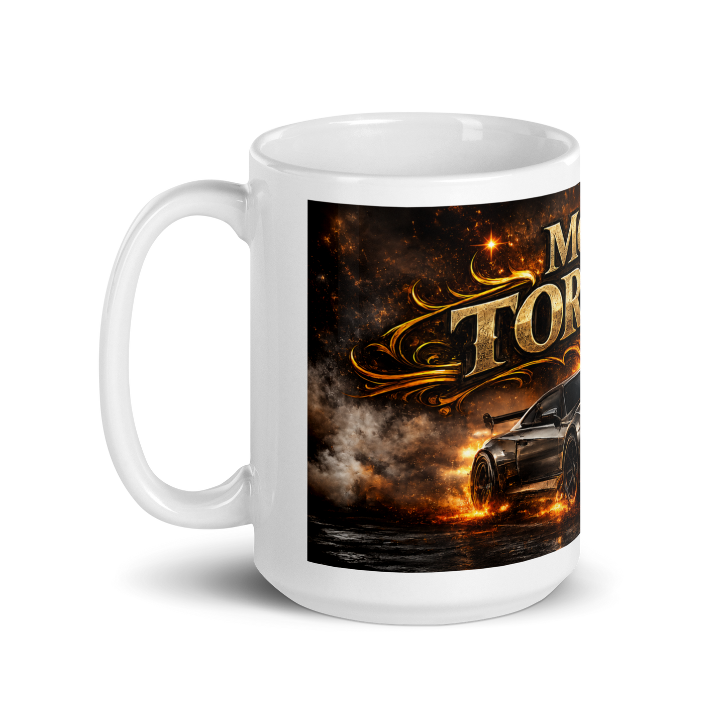 Gearhead holding More Torque racing enthusiast mug