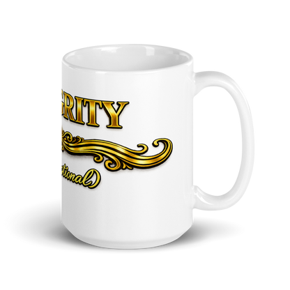 Entrepreneur holding 15oz premium success mindset coffee cup