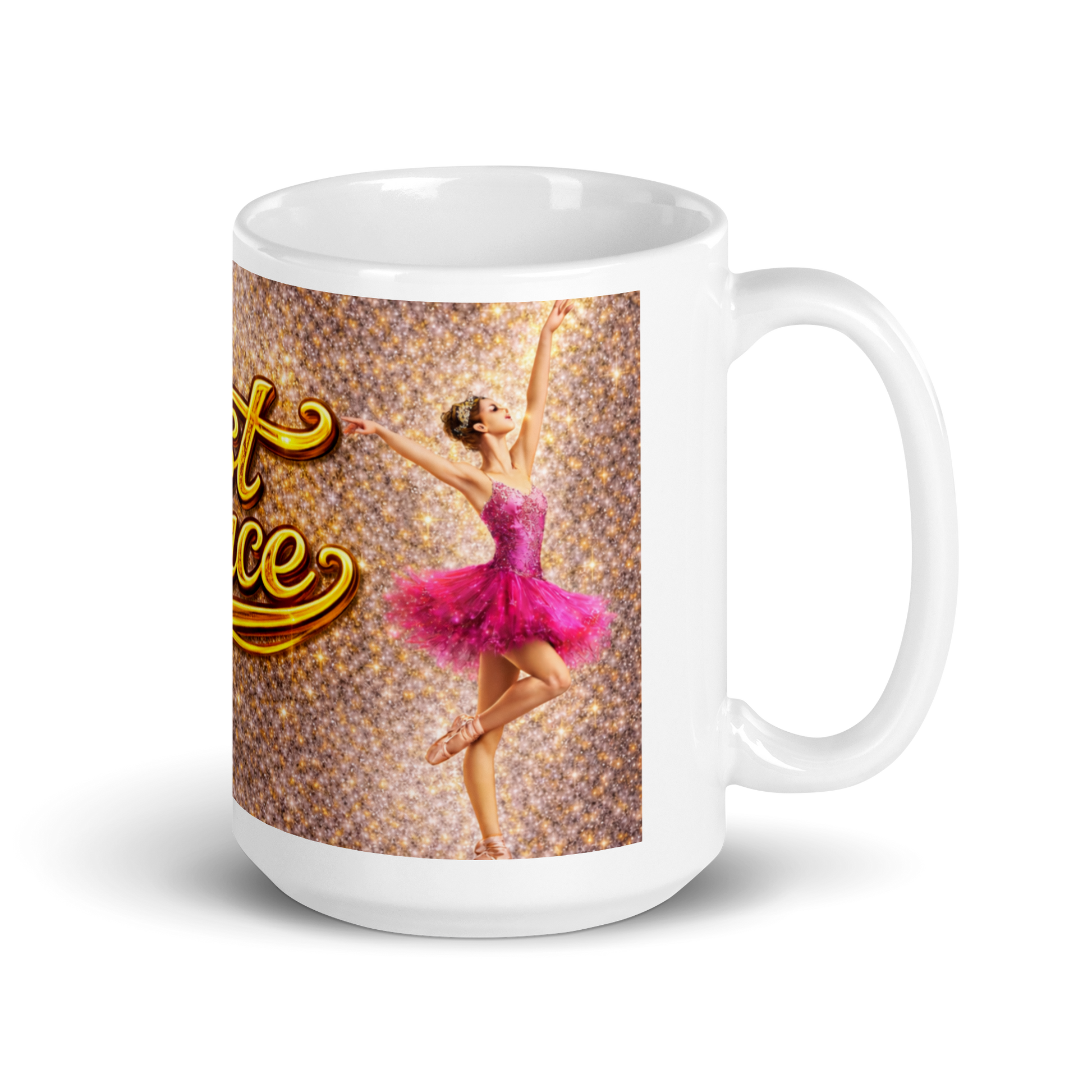 Luxury gold motivational ceramic mug on a stylish desk