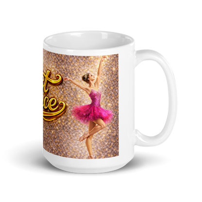 Luxury gold motivational ceramic mug on a stylish desk
