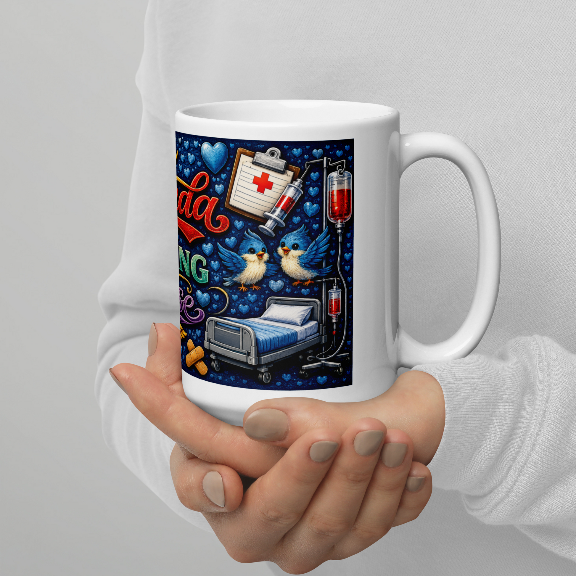 Front view of My Amanda Is an Amazing Nurse ceramic mug