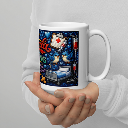 Front view of My Amanda Is an Amazing Nurse ceramic mug
