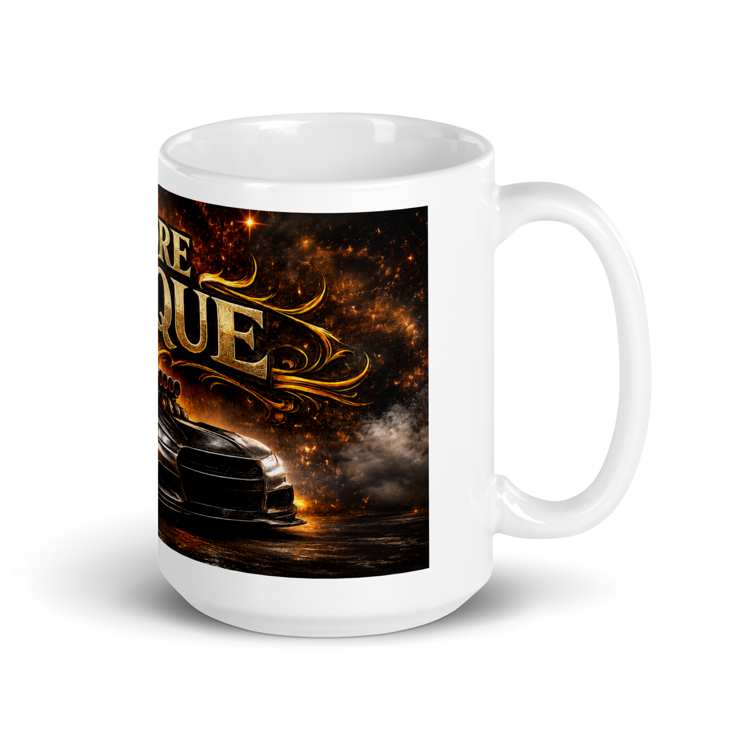 Gearhead holding More Torque racing enthusiast mug