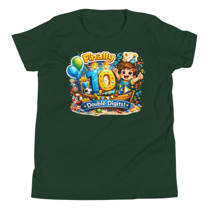 Folded view of soft breathable 10th birthday t-shirt
