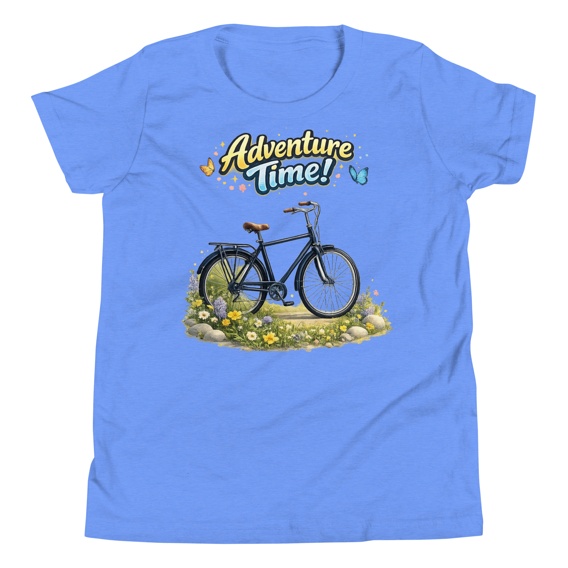 Front view of Adventure Time youth t-shirt for kids