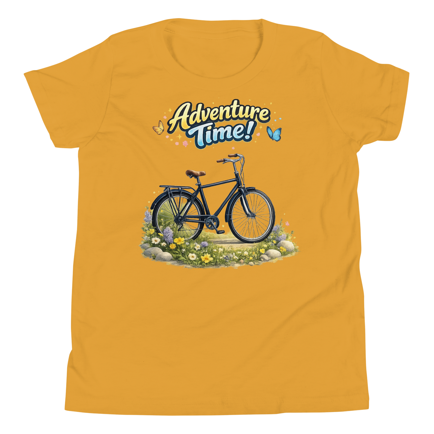 Folded view of soft breathable youth outdoor adventure tee