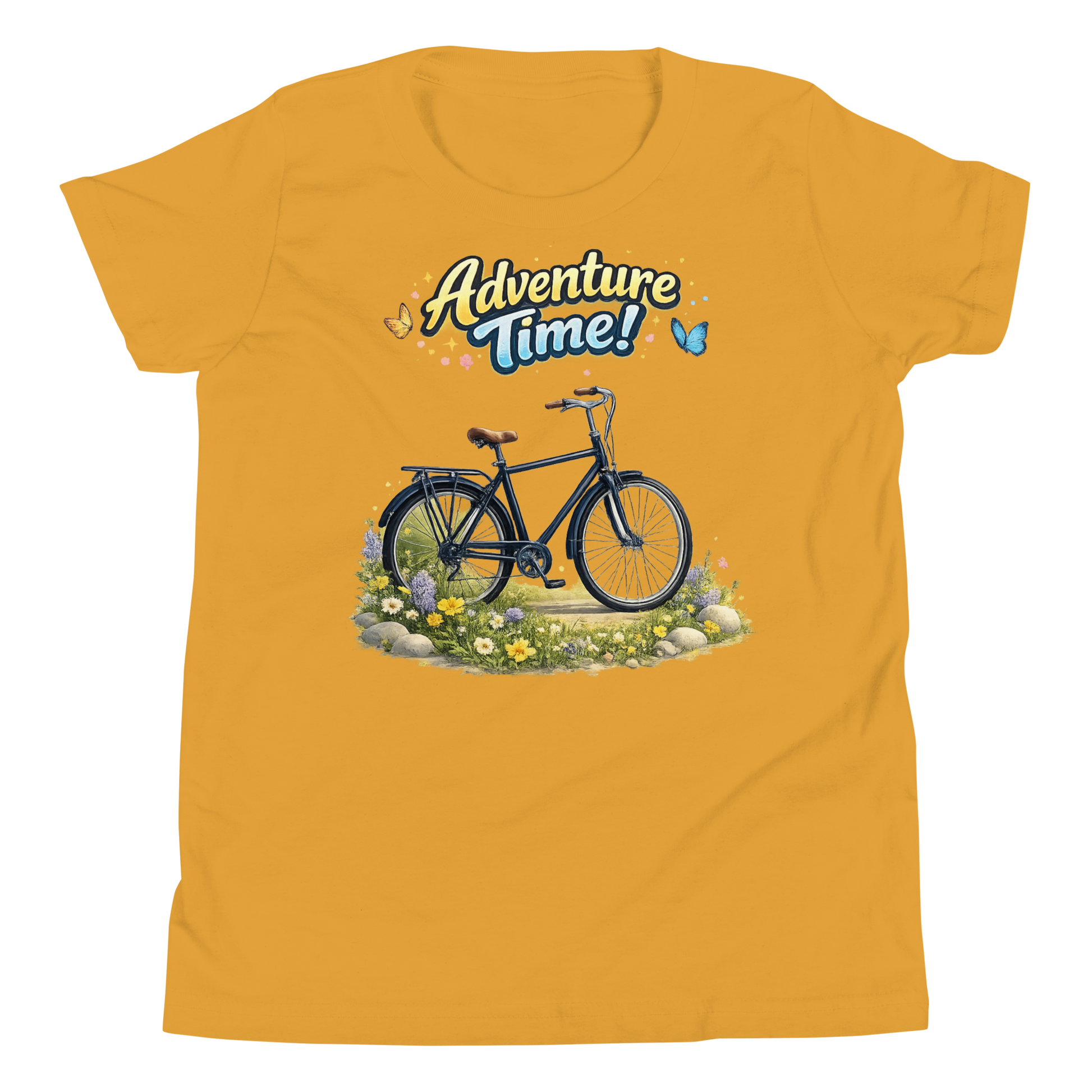 Folded view of soft breathable youth outdoor adventure tee
