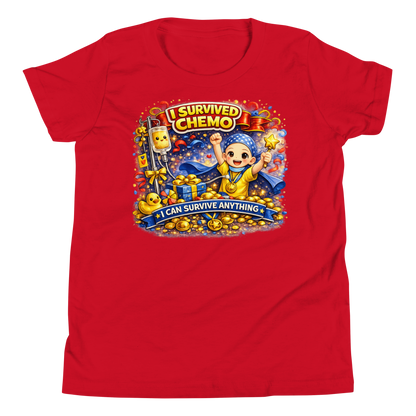 Front view of I Survived Chemo youth t-shirt
